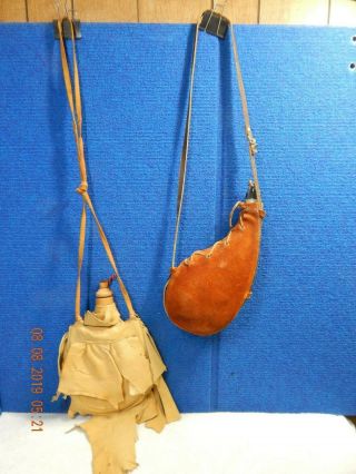 2 Vintage Bota Bags,  Canteen Water Whisky