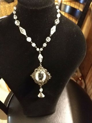 Vintage estate Schreiner York Dome Necklace Pendant Brooch Large exquisite 2