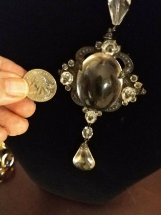 Vintage estate Schreiner York Dome Necklace Pendant Brooch Large exquisite 8