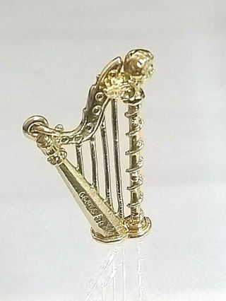 Vintage 9ct Gold Harp (irish) Charm / Pendant Hallmarked (not Filled Or Plated)