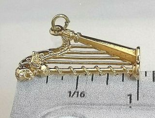 Vintage 9ct Gold Harp (Irish) Charm / Pendant Hallmarked (not filled or plated) 4