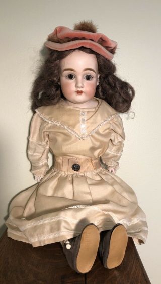 Antique 24 " Simon & Halbig German Doll,  Leather Body,  Estate