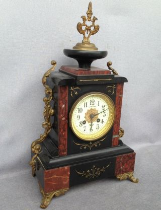 Big Antique Napoleon Iii Style French Clock Bronze And Marble 19th Century