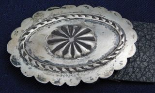 Native American Sterling Stamped Domed Handmade Vintage 11 Conchos Belt 215.  6 Gr