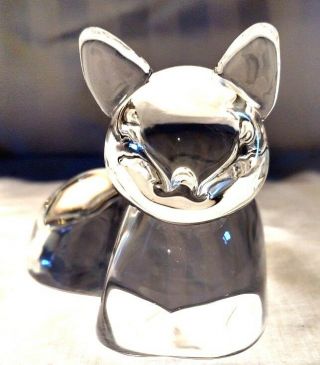Steuben Glass Kitten | Sitting Cat | Signed Lead Crystal Art | Rare Unique Gift