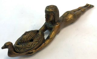 Vintage 13 " Ronson 1926 Art Deco Egyptian Revival Metal Cleopatra Incense Burner