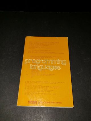 Vintage 1972 Digital Dec Programming Languages Handbook Pdp - 8 Handbook Series