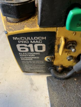 Vintage Mcculloch (Pro Mac 610) Chainsaw (For Parts/Repair) 3