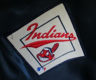 Vintage Cleveland Indians Satin Snap Up Jacket Coat Sports Wearhouse Sz XXL 3