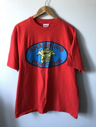 Vintage 1993 Smashing Pumpkins Wizard T Shirt Red Size Xl
