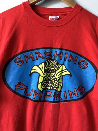 Vintage 1993 Smashing Pumpkins Wizard T Shirt Red Size XL 2