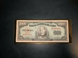 Vintage 1950 American Bank Note Company 1000 Pesos Mil Pesos Note - Ex,