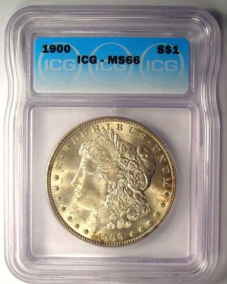 1900 Morgan Silver Dollar $1 - ICG MS66 - Rare in MS66 Grade - $600 Value 2