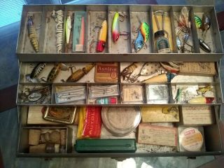 Vintage Kennedy Kits Tackle Box Full Of Fishing Lures