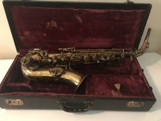 Antique Wurlitzer American Martin Stencil Alto Saxophone American With Hard Case