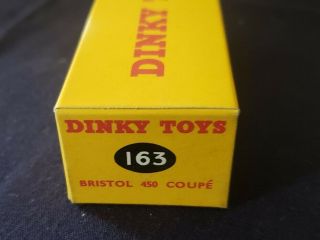 DINKY TOYS BRISTOL 450 SPORTS COUPE No.  163 EMPTY BOX ONLY old vintage 2