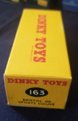 DINKY TOYS BRISTOL 450 SPORTS COUPE No.  163 EMPTY BOX ONLY old vintage 4