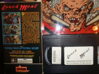 LUNCH MEAT VERY RARE VHS 1987 HORROR TAPEWORM TIGHT SLIP COVER 2