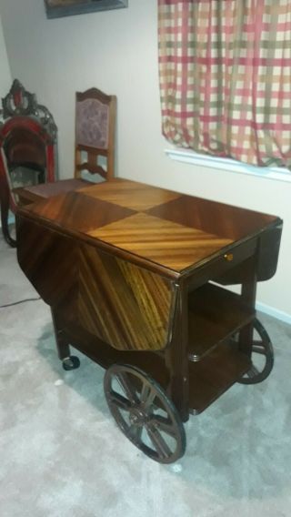 Lovely Vintage Wooden Tea Cart 4