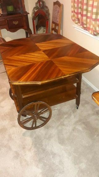Lovely Vintage Wooden Tea Cart 7