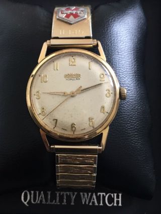 Vintage 1940/50’s “roamer” Popular,  Gold Plated,  17 Jewels Swiss Mech Move Watch