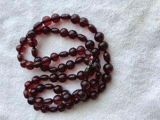Antique Cherry Amber Bakelite Faturan Bead Necklace 103 gms 115 cms 5