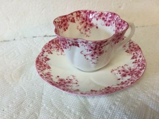 Vintage Shelley England Bone China Cup & Saucer Set Dainty Pink 051/p - Fine