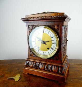 Antique Victorian Bracket Mantel Clock Winterhalder Hofmeier W&h Quarter Strike