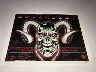 Sevendust Rare Band Signed Concert Show Gig Silkscreened Poster,  Handbill Photo