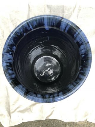 RARE Brush McCoy Pottery Blue Onyx Umbrella Stand Floor Vase Greek Key Pattern 7