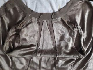 vintage 1920s art deco dropped waist brown silk dress gatsby size 12 8