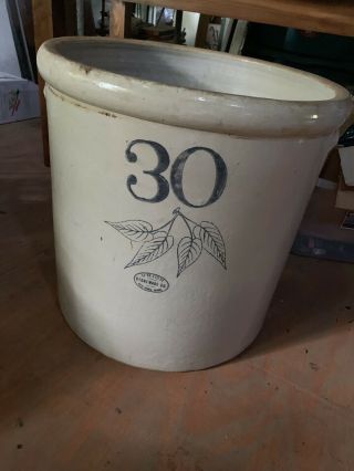 30 Gallon Red Wing Crock (4 Leaves)