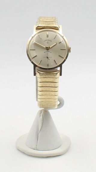 10k Gold Lord Elgin 23 Jewel Mens Wrist Watch Vintage C.  1959 6073