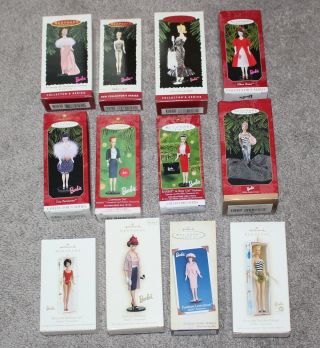 (12) Hallmark Keepsake Barbie Christmas Ornaments Vtg Retro Fashion Collector 