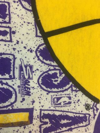 Vintage Los Angeles Lakers Mens Shirt Sz M All Over Print Graffiti Single Stitch 5
