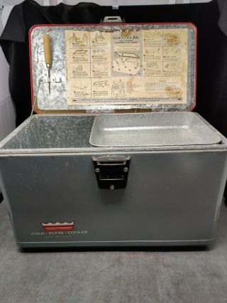 Vintage Hamilton Skotch Cold Flyte Ice Chest Cooler W/ Tray & Ice Pick