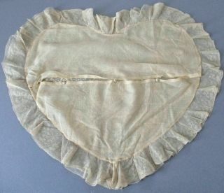 Vintage French NORMANDY LACE Pillow Cover HEART Shape 22 