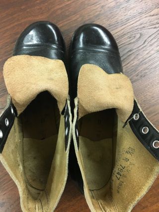 1950s vintage US black leather ankle service boots 8.  5D,  International Shoe Co 6