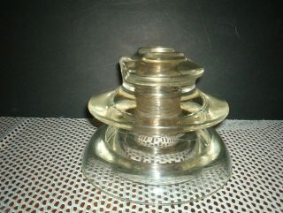 VINTAGE LARGE CORNING PYREX CLEAR GLASS INSULATOR USA 5 - 17 - 19 4