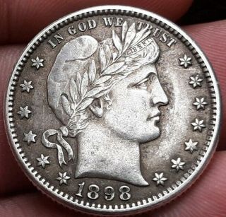 1898 O Barber Quarter Item Uncirculated/au Very Rare In This High