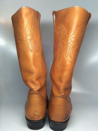VTG Black Label TONY LAMA X - Tall Brown Leather COWBOY Boots Size 10 D 3