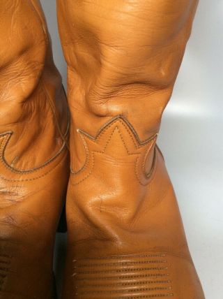 VTG Black Label TONY LAMA X - Tall Brown Leather COWBOY Boots Size 10 D 6