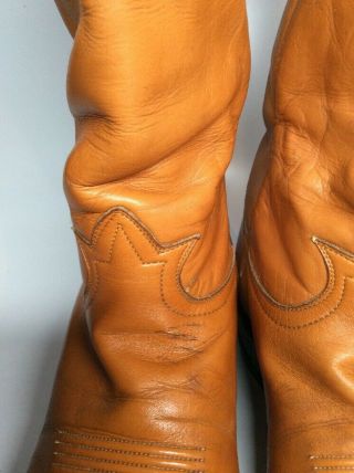 VTG Black Label TONY LAMA X - Tall Brown Leather COWBOY Boots Size 10 D 7