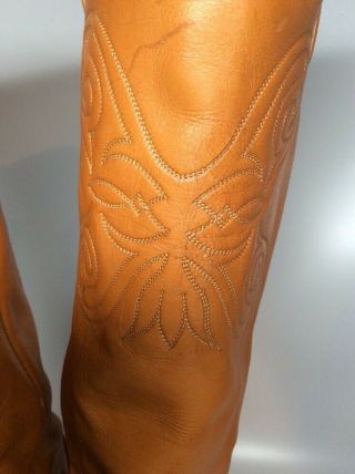 VTG Black Label TONY LAMA X - Tall Brown Leather COWBOY Boots Size 10 D 8