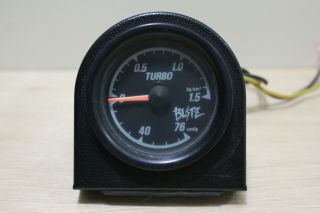 Rare Vintage BLITZ Turbo Boost Vacuum Gauge Black 52mm,  JDM BLITZ JAPAN 2