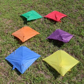 Vintage Rainbow Kite Co.  6 Stunt Kites 24x24 Red Blue Orange Green Yellow Purple