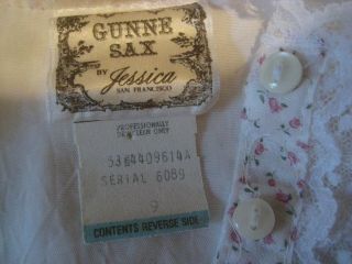 GUNNE SAX vintage 70s DRESS sz Juniors S pink tulips floral Prairie lace midi 8