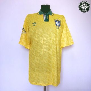 Brazil Brasil Vintage Umbro Home Football Shirt Jersey 1991/93 (xl) Romario Era
