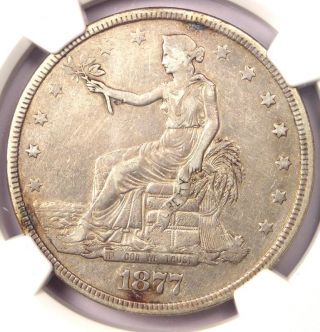 1877 Trade Silver Dollar T$1 - Certified Ngc Xf Detail - Rare Certified Coin