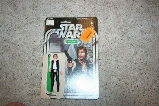 Vintage Star Wars Han Solo Kenner 1977 Figure & 12 Back Card